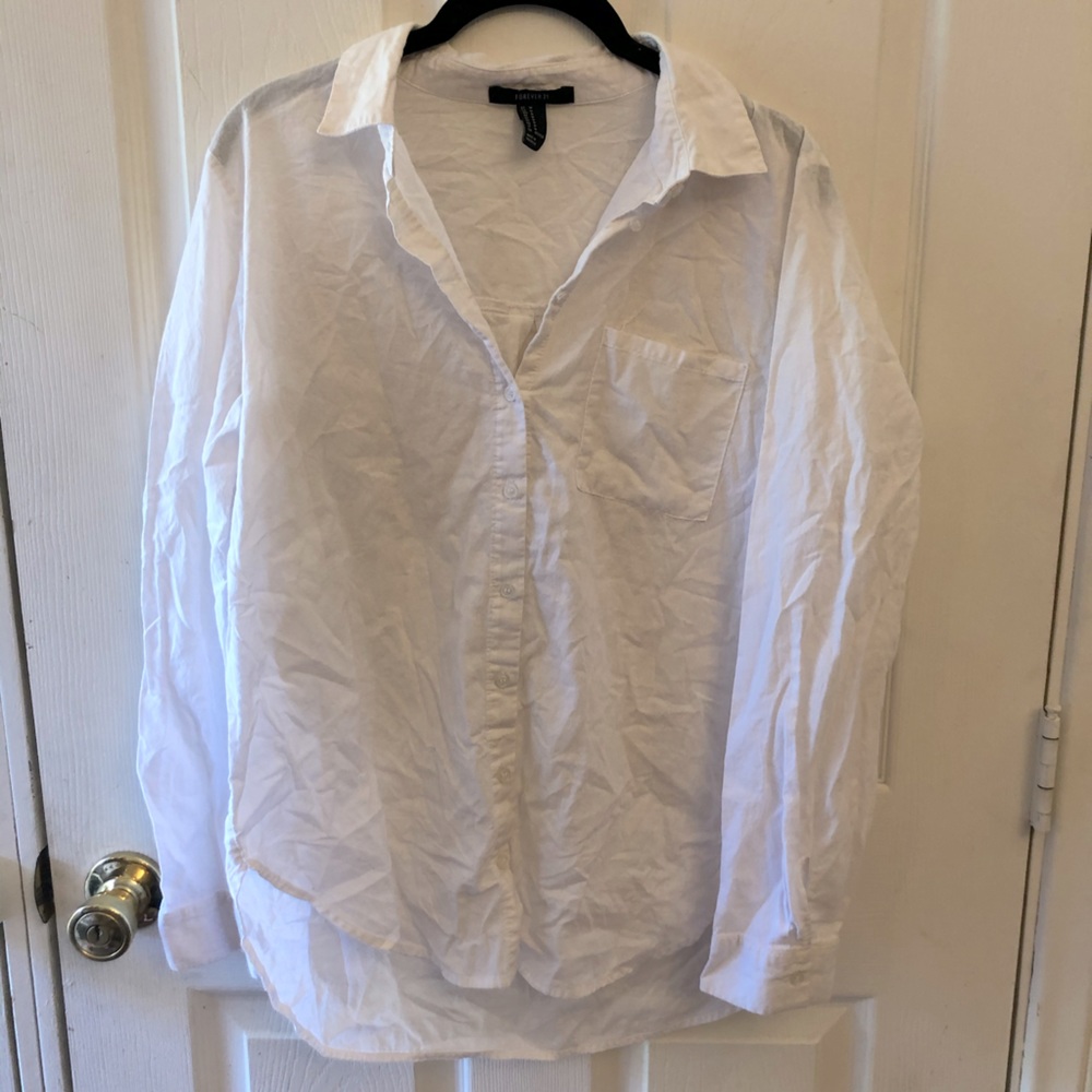 White Button Down Long Sleeve Shirt SZ. M